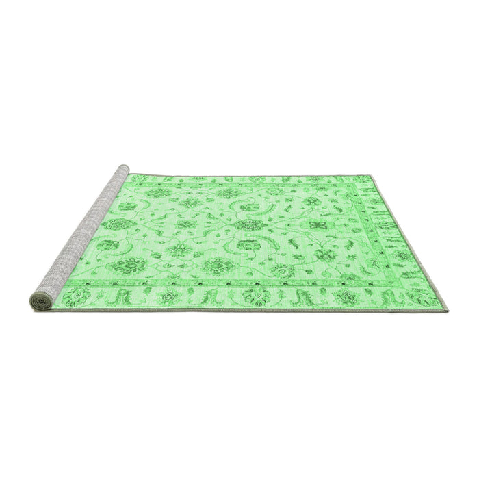 Sideview of Machine Washable Oriental Emerald Green Traditional Area Rugs, wshabs3403emgrn