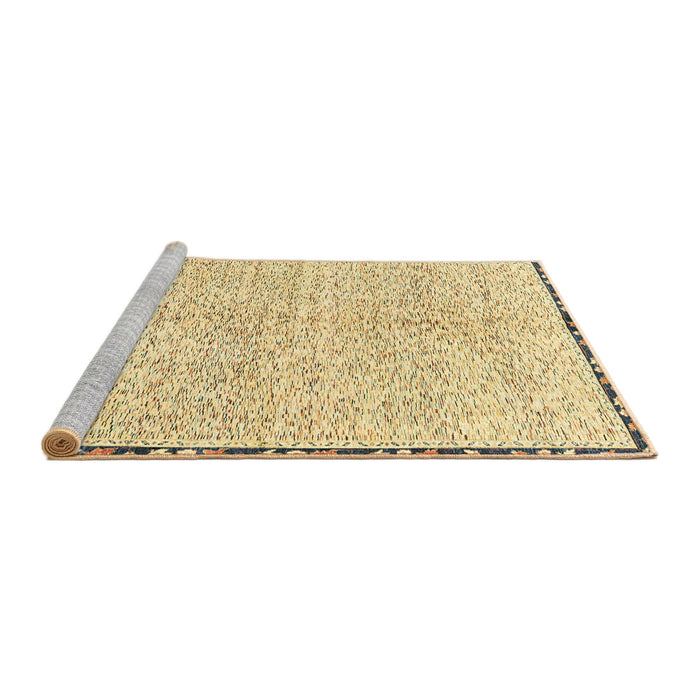 Sideview of Machine Washable Abstract Sun Yellow Rug, wshabs3404