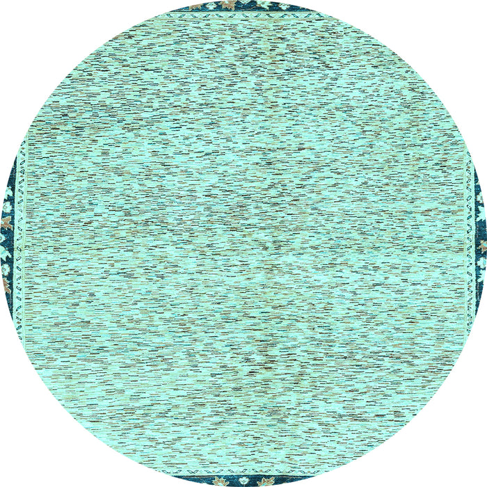 Round Abstract Light Blue Modern Rug, abs3404lblu