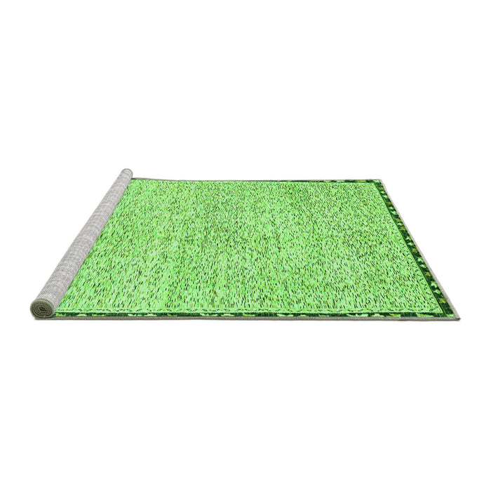 Sideview of Machine Washable Abstract Green Modern Area Rugs, wshabs3404grn