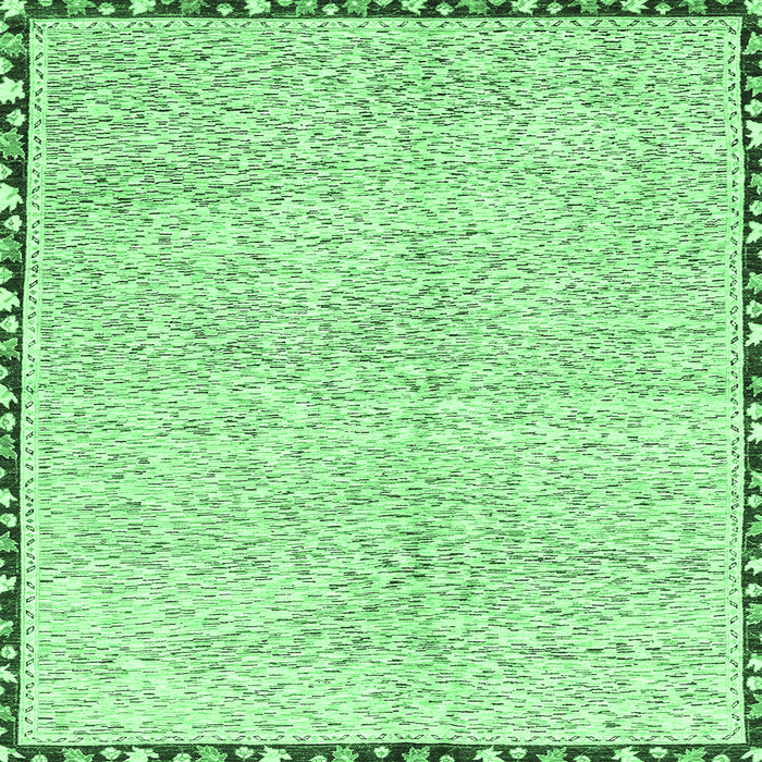 Square Machine Washable Abstract Emerald Green Modern Area Rugs, wshabs3404emgrn