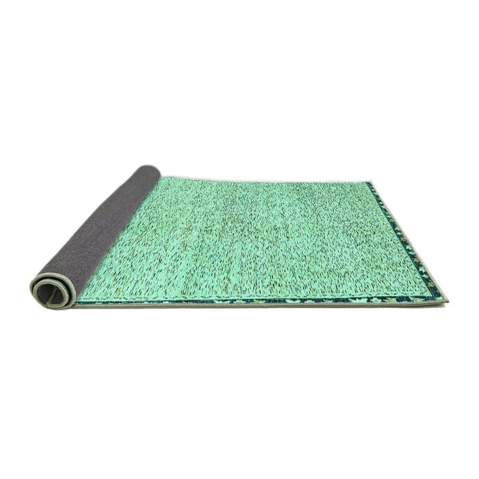 Sideview of Abstract Turquoise Modern Rug, abs3404turq