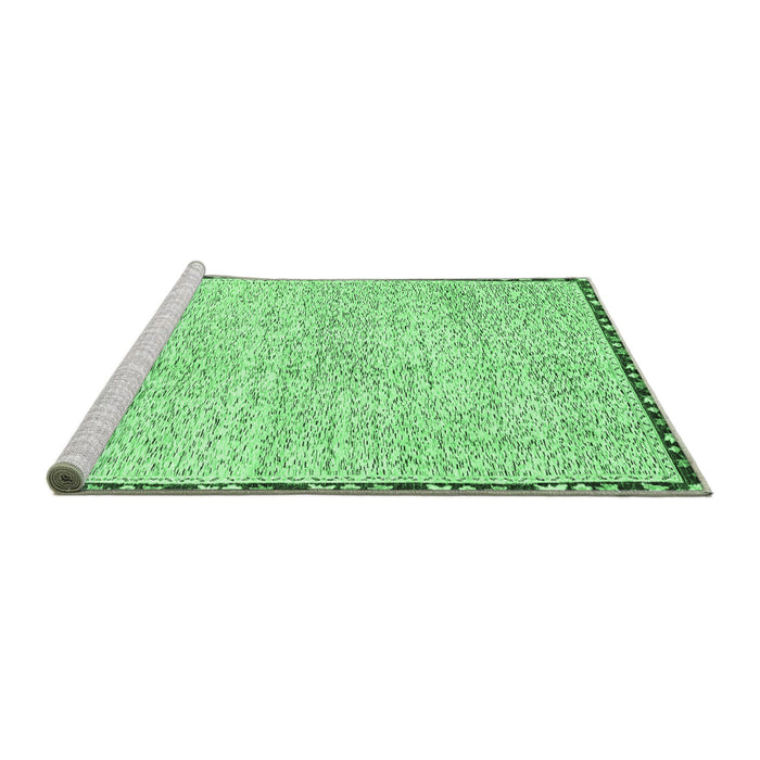 Sideview of Machine Washable Abstract Emerald Green Modern Area Rugs, wshabs3404emgrn