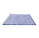 Sideview of Machine Washable Abstract Blue Modern Rug, wshabs3404blu