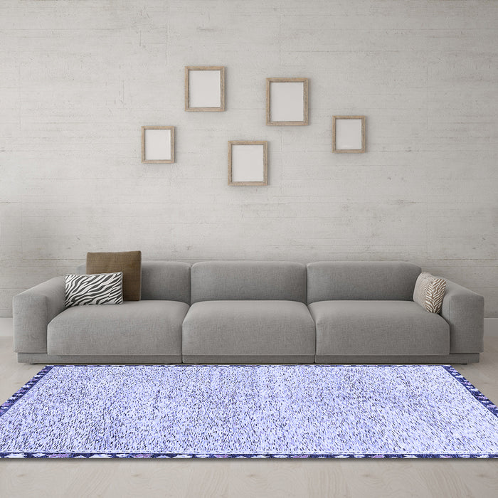 Machine Washable Abstract Blue Modern Rug in a Living Room, wshabs3404blu