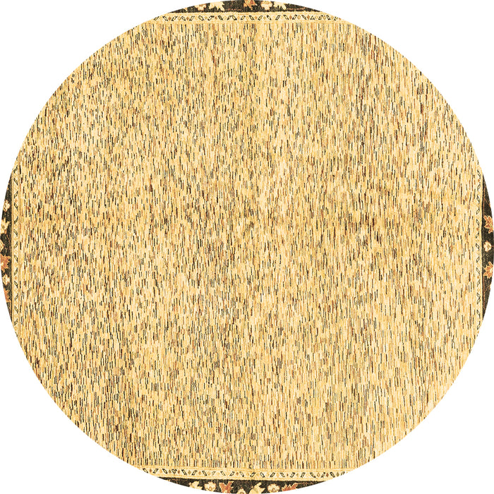Round Abstract Brown Modern Rug, abs3404brn