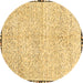 Round Abstract Brown Modern Rug, abs3404brn