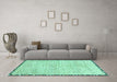 Machine Washable Abstract Turquoise Modern Area Rugs in a Living Room,, wshabs3404turq