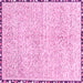 Square Machine Washable Abstract Pink Modern Rug, wshabs3404pnk