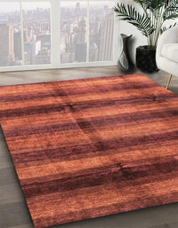 Abstract Bright Orange Modern Rug, abs3405