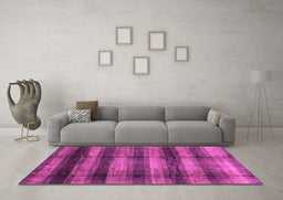Machine Washable Abstract Purple Modern Area Rugs in a Living Room, wshabs3405pur