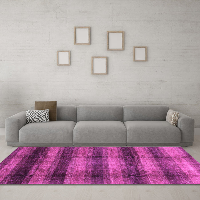 Machine Washable Abstract Purple Modern Area Rugs in a Living Room, wshabs3405pur
