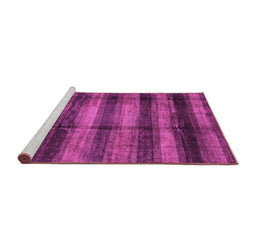 Sideview of Machine Washable Abstract Purple Modern Area Rugs, wshabs3405pur