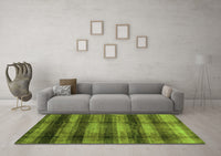 Machine Washable Abstract Green Modern Rug, wshabs3405grn