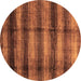 Round Abstract Brown Modern Rug, abs3405brn