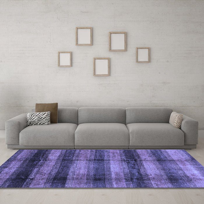 Machine Washable Abstract Blue Modern Rug in a Living Room, wshabs3405blu