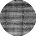 Round Machine Washable Abstract Gray Modern Rug, wshabs3405gry