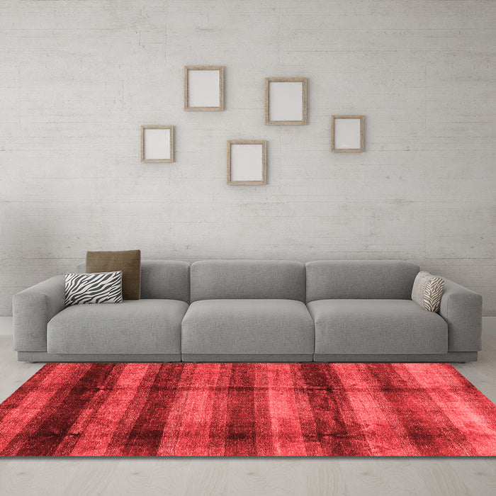 Modern Red Washable Rugs