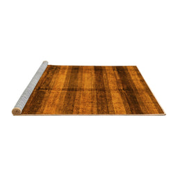 Sideview of Machine Washable Abstract Yellow Modern Rug, wshabs3405yw