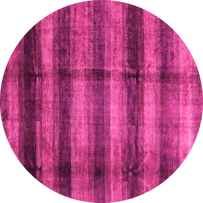 Round Machine Washable Abstract Pink Modern Rug, wshabs3405pnk
