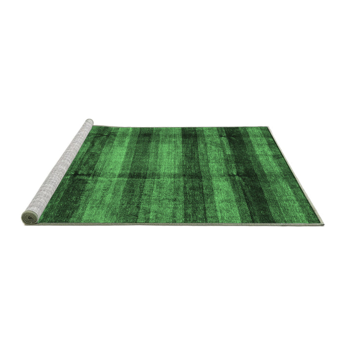 Sideview of Machine Washable Abstract Emerald Green Modern Area Rugs, wshabs3405emgrn