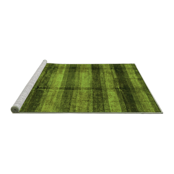 Sideview of Machine Washable Abstract Green Modern Area Rugs, wshabs3405grn