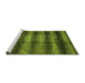 Sideview of Machine Washable Abstract Green Modern Area Rugs, wshabs3405grn