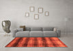 Machine Washable Abstract Orange Modern Area Rugs in a Living Room, wshabs3405org