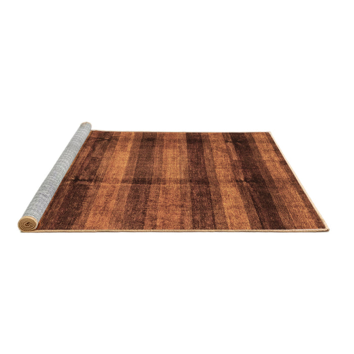 Sideview of Machine Washable Abstract Brown Modern Rug, wshabs3405brn