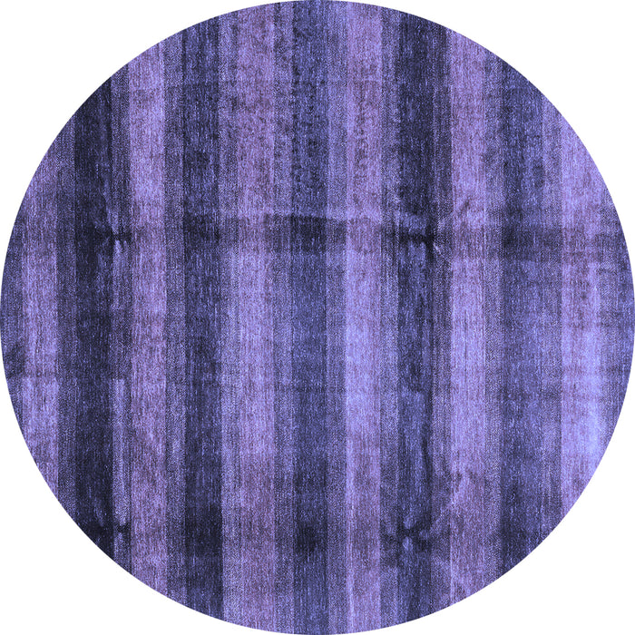 Round Machine Washable Abstract Blue Modern Rug, wshabs3405blu