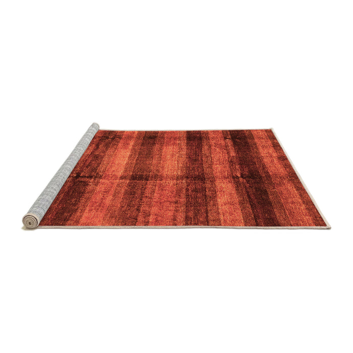 Sideview of Machine Washable Abstract Orange Modern Area Rugs, wshabs3405org