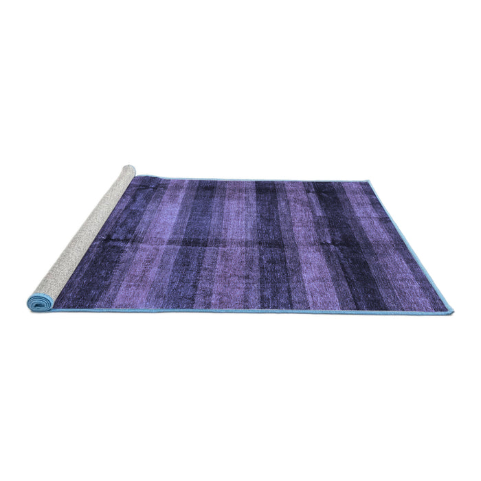 Sideview of Machine Washable Abstract Blue Modern Rug, wshabs3405blu