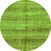 Round Abstract Green Modern Rug, abs3406grn