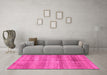 Machine Washable Abstract Pink Modern Rug in a Living Room, wshabs3406pnk