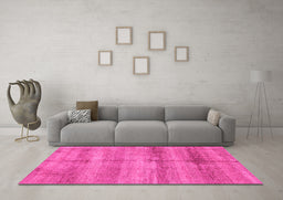 Machine Washable Abstract Pink Modern Rug in a Living Room, wshabs3406pnk