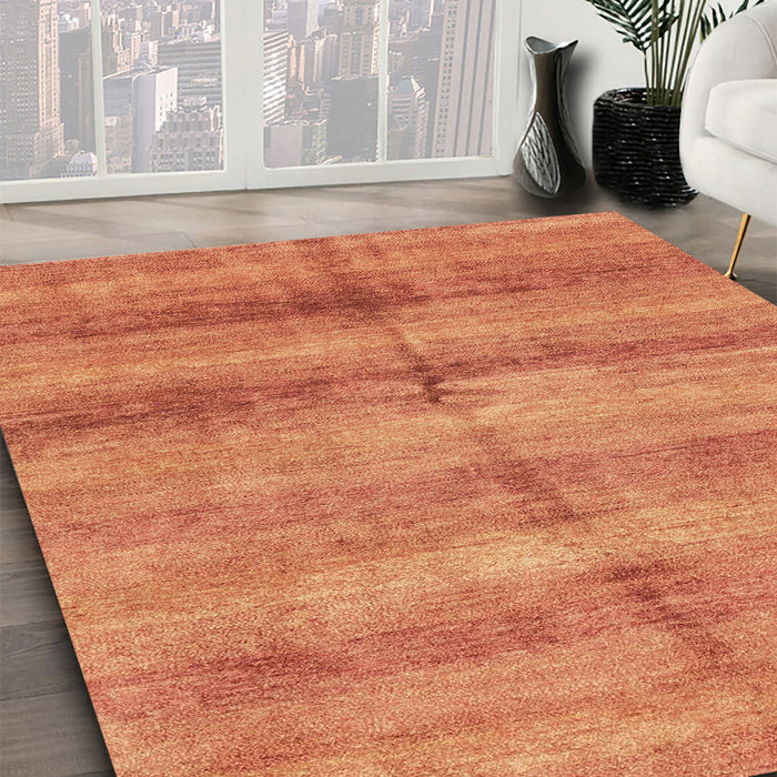 Abstract Orange Red Modern Rug in Family Room, abs3406