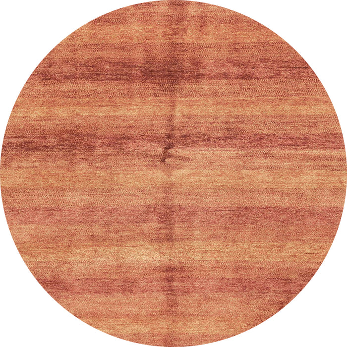 Round Abstract Orange Red Modern Rug, abs3406