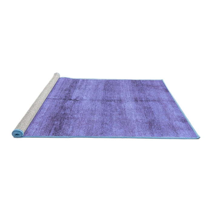 Sideview of Machine Washable Abstract Blue Modern Rug, wshabs3406blu