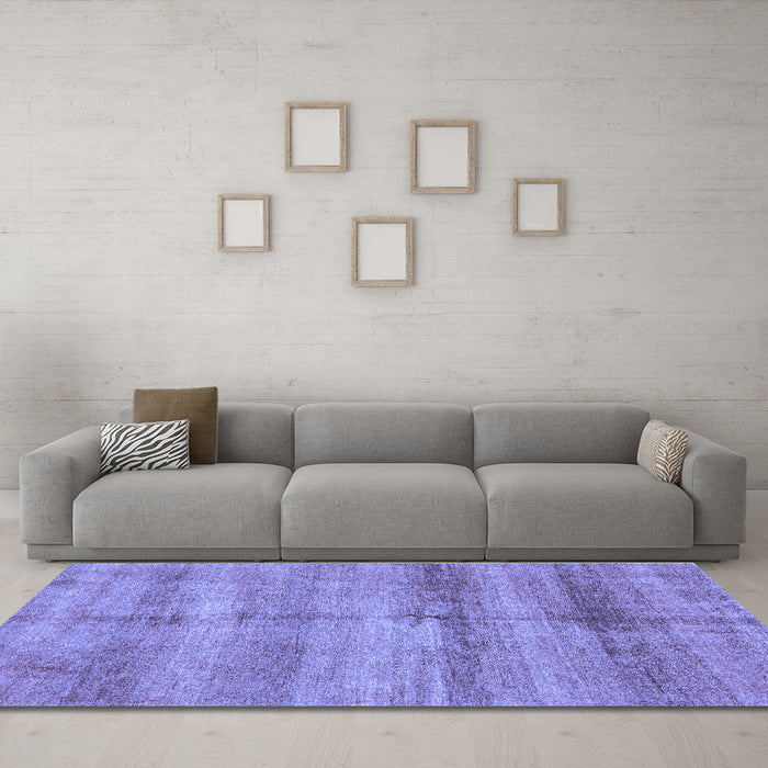 Machine Washable Abstract Blue Modern Rug in a Living Room, wshabs3406blu