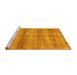 Sideview of Machine Washable Abstract Yellow Modern Rug, wshabs3406yw