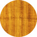 Round Abstract Yellow Modern Rug, abs3406yw