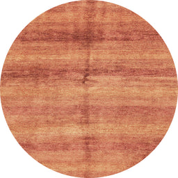 Round Machine Washable Abstract Orange Red Rug, wshabs3406