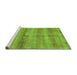 Sideview of Machine Washable Abstract Green Modern Area Rugs, wshabs3406grn