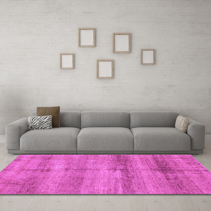 Machine Washable Abstract Purple Modern Area Rugs in a Living Room, wshabs3406pur