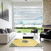 Square Machine Washable Abstract Yellow Rug in a Living Room, wshabs3407