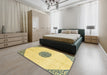 Machine Washable Abstract Yellow Rug in a Bedroom, wshabs3407