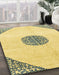 Machine Washable Abstract Yellow Rug in a Family Room, wshabs3407