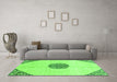 Machine Washable Abstract Green Modern Area Rugs in a Living Room,, wshabs3407grn