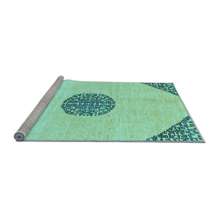 Sideview of Machine Washable Abstract Light Blue Modern Rug, wshabs3407lblu