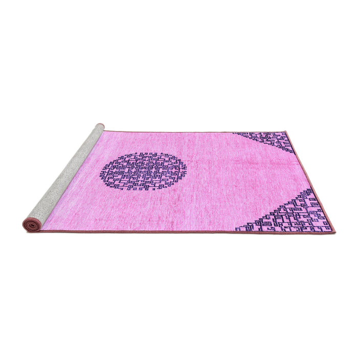 Sideview of Machine Washable Abstract Purple Modern Area Rugs, wshabs3407pur